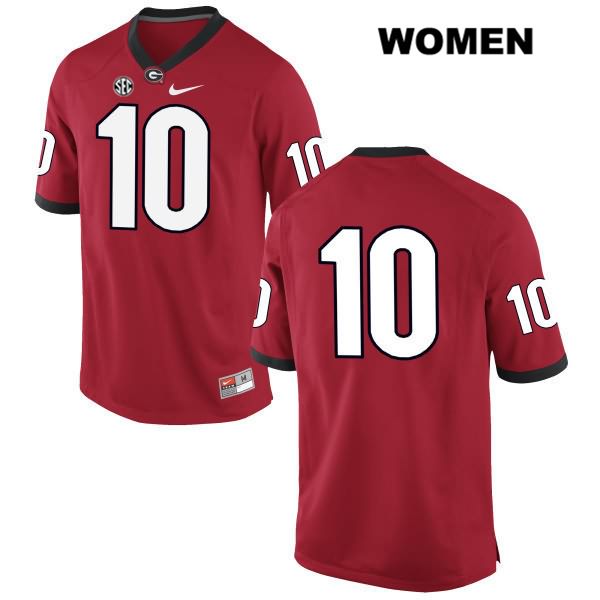 Georgia Bulldogs Women's Malik Herring #10 NCAA No Name Authentic Red Nike Stitched College Football Jersey TXS1856DA